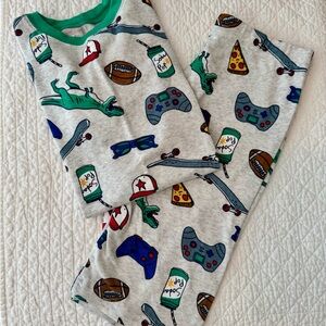 Carter's Gray Dinosaur and Snack Print Pajama Set